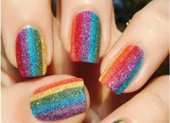 南寧美甲學校：磨砂彩虹美甲教程，將五顏六色存于指上