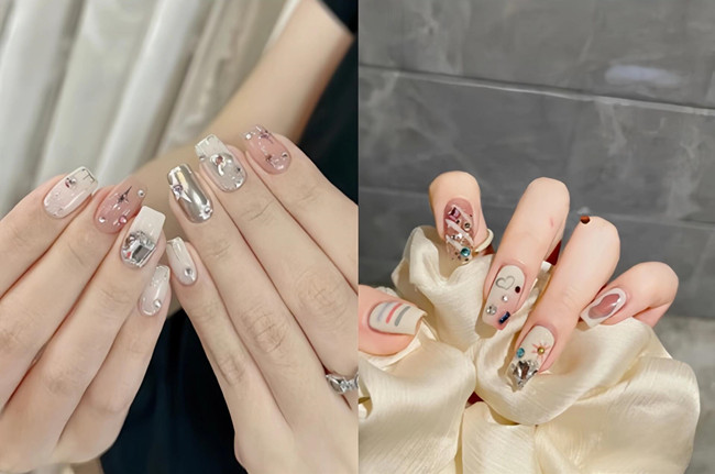 溫柔甜酷風美甲，廣西美甲款式培訓學校分享