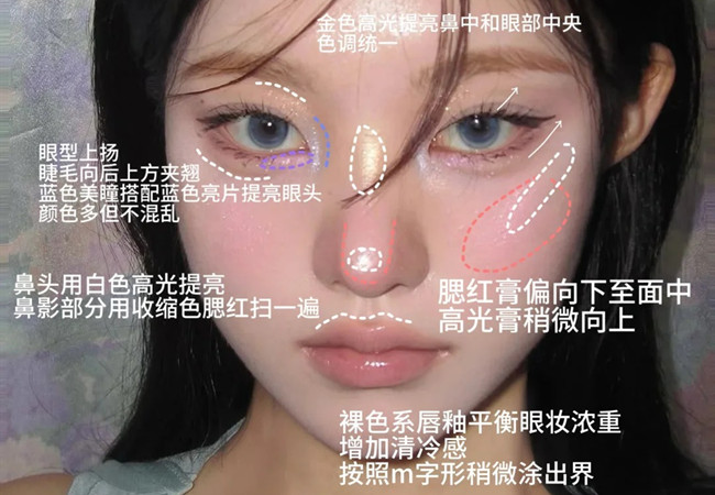 厭世感布偶貓妝容，南寧化妝形象造型學(xué)校分享教程