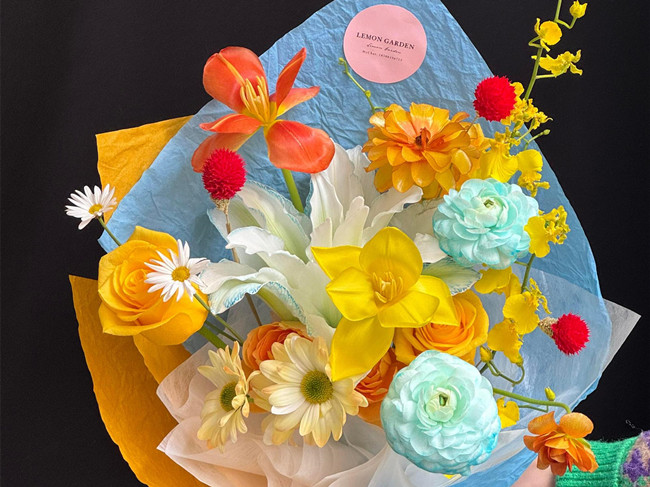 冰淇淋春日花束，南寧花藝插花鮮花學(xué)校浪漫分享