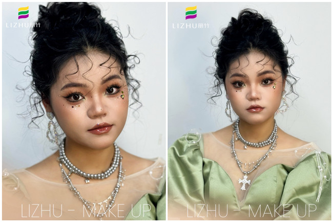 氛圍丸子頭造型，南寧寫真化妝師作品